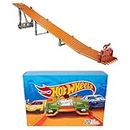 Bundle of Hot Wheels Toy Car Track Set Super 6-Lane Raceway, 8ft Track, 6 1:64 Scale Cars + Hot Wheels Easter Egg Fillers Set of 20 1:64 Scale Toy Cars & Trucks, Collectible Vehicles (Styles May Vary)
