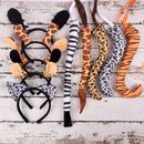 Cosplay Animal Ears HairHoop Masquerade Party Tail Set Fursuit Costume  Women