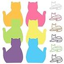 6 Color Cat Paper Clips and Silhouette Cat Sticky Notes Set, Cat Lover Gifts for Women, Cute Cat Office Supplies, Office Desk Accessories for Work School Office