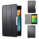 Kuesn Cover Case Asus Google Nexus 7 2nd (2nd.2013 Model) pu Leather Pouch Stand - Fit 2013 Release Nexus 7 Tablet (Black)