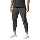 XYKJFIT Mens Joggers Sports Trousers Gym Sweatpants Slim Fit Running Trousers Lightweigh Tracksuit Bottoms and Pockets, Grey, XL
