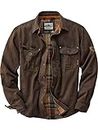 Legendary Whitetails Men's Journeyman Shirt Jacket, Flannel Lined Shacket for Men, Water-Resistant Coat Rugged Fall Clothing, Tobacco, Large