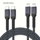 Usb C To Charging Cable For Iphone 6ft/2m 2packs, Power Delivery Usb C Iphone Cable Braided Type C Iphone Charger Fast Charging Cord For Iphone 14 13 12 11 Pro Max Xr Xs X 8 7 6 Plus Se, Ipad