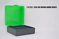 223 / 556 ammo case / box 100 round (2) X (ZOMBIE GREEN) 223 556 Berry's mfg 
