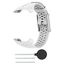 Wrist Bands Replacement, Soft Adjustable Silicone Replacement Wrist Watch Band Compatible for Polar M400/M430 Watch Band with Tool (White)