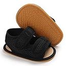 RVROVIC Baby Boys Girls Sandals Premium Soft Anti-Slip Rubber Sole Infant Summer Outdoor Shoes Toddler First Walkers(12-18 Months Toddler,1-Black)