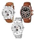 Acnos® Premium Special Super Quality Analog Watches Combo Look Like Handsome for Boys and Mens Pack of - 3(437-MIN-BRW)