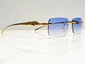 Bonano Calabria Rimless Gold Eyeglasses Sunglasses Glasses Frame Cartier Blue 54