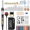 Pyrography Pen and Wood Burning Kit, Soldering Iron Kit 60W with Adjustable Temperature DIY Tool,Wood Burner Pen Set for Engraving Embossing/Carving/Soldering/Pyrography (Black)