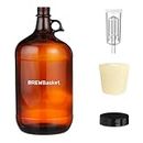 BREWBasket Home Brewing Fermenter - Wine, Beer Making 4 L Glass Carboy with Airlock and Cork