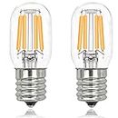 YBEK E17 LED Bulb Under Microwave Oven Light Bulbs, Over Stove Lights,Refrigerator 8206232A Replacement Bulb 2W(25W Incandescent Bulb Equivalent) Non-Dimmable T7 Intermediate Base Warm White 2Pack