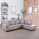 FUOROLA Fountainblue Right Facing Sectional (Sofa+Chaise), 103.5x74.5, Latte