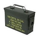 HMF 70010 Caja de Munición, US Ammo Box, Caja de Metal, 27,5 x 17,5 x 9,5 cm, verde