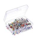 DIY Crafts Glass Head Pins Boxed for Dressmaker (Multicolor) for Home Office Use Art Craft Sewing Jewelry Making (Design No # 5, Pack of 250 Pcs)