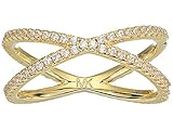 Michael Kors Women's Precious Metal-Plated Sterling Silver Pav¿ Nesting Ring Gold 8