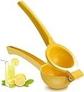 ZEYUAN Manual Juicer Citrus Lemon Squeezer,Fruit Juicer Lime Press Metal,Professional Hand Juicer Kitchen Tool(yellow）