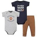 Hudson Baby Unisex Baby Cotton Bodysuit and Pant Set, Football Huddles Short-Sleeve, Newborn