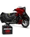 Badass Motogear - All Weather Waterproof Heavy Duty Motorcycle/Motorbike Cover: 250 cm (L) x 145 cm (H), Sized for Fill-Sized Cruisers & Touring Bikes over 800 CC (Large) (8542067348)