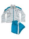 VTG Nike Track Suit Girls Small 7/8 Athletic Zip Up Jacket Pants White Blue