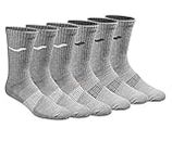 Saucony mens Multi-pack Mesh Ventilating Comfort Fit Performance Crew Socks, Grey (6 Pairs), Shoe Size: 8-12