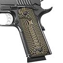 Cool Hand 1911 Full Size G10 Grips, Big Scoop, Ambi Safety Cut, Sunburst Texture, Coyote Color