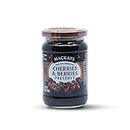 Mackays Cherries and Berries Preserve Jam for Bread | Made in Small Batches | Vegan | No Artificial Color and Flavor | Gluten Free | Natural Fruit Jam with Real Fruits - 340 gm