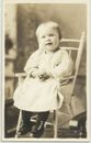 rppc - ANCESTOR - CUTE BABY in HIGHCHAIR - BUTTON SHOES - STUDIO NEW CLARUS, WI.
