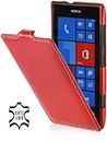 StilGut UltraSlim Genuine Leather Case for Nokia Lumia 520, Red