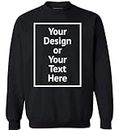Awkward Styles Personalized Sweatshirt - Men Women DIY Add Your Photo Image Your Own Custom Text Black M
