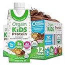 Orgain Organic Kids Nutritional Protein Shake, Chocolate, Healthy Kids Snacks, 8g Dairy Protein, 3g Fiber, 22 Vitamins & Minerals, No Soy Ingredients, Gluten Free, Non-GMO, 8.25 Fl Oz (Pack of 12)
