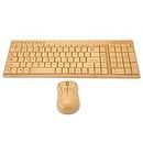 Computer Wireless Devices, 2.4Ghz Wireless Connection, Bamboo Wood, Plug and Play Computer Control Devices for Games (Mouse and Keyboard Combo)