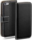 MoEx Flip Case for iPhone 6s / iPhone 6, Mobile Phone Case with Card Slot, 360-Degree Flip Case, Book Cover, Vegan Leather, Deep-Black