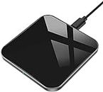 AGPTEK Wireless Charger, Qi-Certified 15W Max Fast Wireless Charging Pad Compatible with iPhone 15/14/13/12/11 Max/XS Max/8, for Samsung Galaxy S24/S23/S22/S20/S10, AirPods Pro, Black (No AC Adapter)