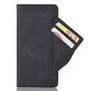 Zl One PU Leather Protection Card Slots Wallet Case Flip Cover Compatible with/Replacement for Fujitsu らくらくスマートフォン me F-01L / Easy Phone/Raku Raku/F-42A (Black)