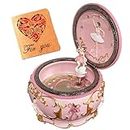 Briskfeel Classical Ballerina Music Box LED lights Twinkling Resin Carved Collectible Mechanical Ballerine Musical Box with Sankyo 18-Note Ballerina Rotates with Music (4# Ballet)