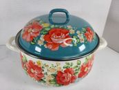 The Pioneer Woman Vintage Floral 4 Quart Enameled Steel Dutch Oven Soup Pot
