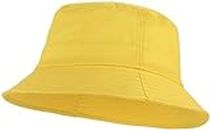 Amazon Brand - Nora Nico Cotton Bucket Hat for Women, Men and Teens, Summer Beach Hat Yellow