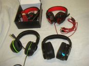 LOT OF 4 GAMING HEADSETS LOGITECH G WIRELESS, TURTLE BEACH XOFOUR, & GAMING GEAR