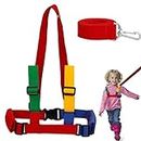 Cerolopy 2 in 1 Safety Walking Harness and Reins, Safety Leash Anti-Lost Toddler Reins for Walking 1-3 Years Kids Anti-Lost Baby Walking Harness with Blue,red,Yellow Color Band
