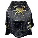 OSEN Polyester Scissor Printed Barber Apron for Men Salon Accessories Hair Dressing Gown Cape Hair Styling Hair Cutting Sheet Barber Cloth, Black