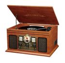 VICTROLA Quincy 6-in-1 Music Center VTA-200B GH Bluetooth Record Player mahogany