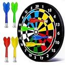 FunBlast Round Magnetic Dartboard Board Game Set, Magnet Dart Board Game for Kids and Adults, Target Shooting Game, Indoor and Outdoor Magnetic Score Dartboard Kit with 4 Darts (28 CM)