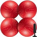 Bedwina Red Playground Balls (Pack of 4) 8.5 Inch Playground Handball Balls, for Indoor and Outdoor Fun Play, Bouncy Ball, Game Party Favors for Kids (Soled Deflated)
