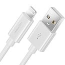 deleyCON 2m Lightning 8 Pin USB Charging & Data Cable - Apple MFI Certified - Compatible with IPhone XR XS Max XS X 8 Plus 8 - White