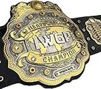 IWGP Heavyweight Championship Belt with Title Name Plate, Gold Plated, 4mm Thickness of Zinc Alloy Metal Plates, Adult Size