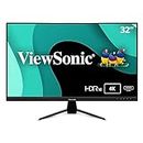 ViewSonic VX3267U-4K 4K UHD 32 Inch IPS Monitor with 65W USB C, HDR10 Content Support, Ultra-Thin Bezels, Eye Care, HDMI, and DP Input, Black