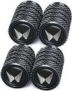 Greenworld Premium Black Metal Car Tyre Valve Cap Air Cap Car Tyre Valve Stem Cap Air Covers with Logo (New-Mahindra)