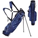 Golf Stand Cart Bag Club with 4 Way Divider Carry Organizer Pockets Storage Blue