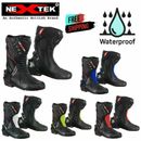 Men's Motorcycle Racing Long Boots Motorbike Armoured Sports Leather CE Shoes UK