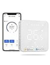Meross Smart Thermostat for Combi Boilers and Underfloor Water Heating, Glass Touch Panel, Schedule and Multi-room Function, Hubless, Compatible with Apple HomeKit, Amazon Alexa, Google Assistant